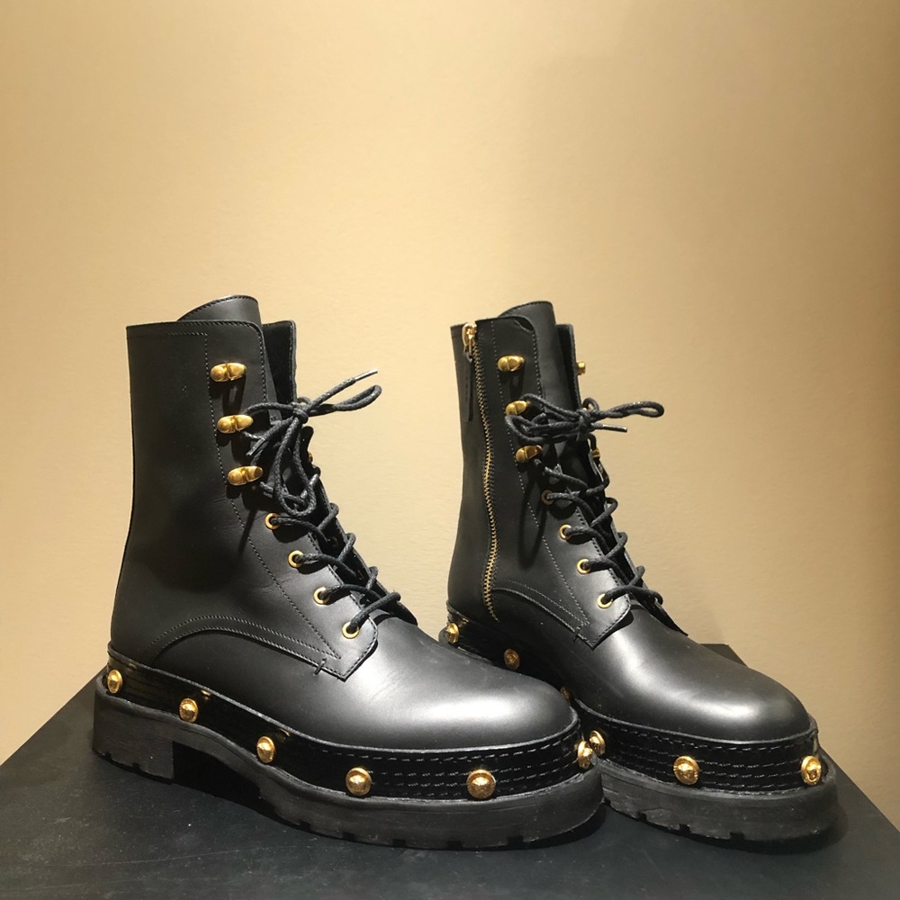 Versace Lace Up Combat Boots
